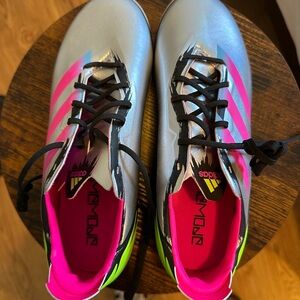 Adidas Women's Silver and Pink Athletic Shoes